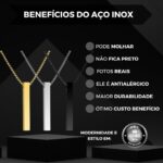 Colar Masculino em Aço Inox Antialérgico, não escurece, pode molhar e combina com estilo moderno. - Imagem 3