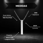 Colar Masculino em Aço Inox Antialérgico, não escurece, pode molhar e combina com estilo moderno. - Imagem 5