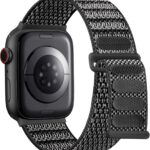Pulseira de Nylon Lenrao para Apple Watch: confortável, esportiva e ajustável, com fecho de laço para uso diário.