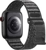 Pulseira de Nylon Lenrao para Apple Watch: confortável, esportiva e ajustável, com fecho de laço para uso diário.