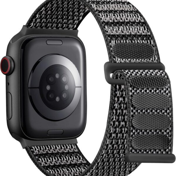 Pulseira de Nylon Lenrao para Apple Watch: confortável, esportiva e ajustável, com fecho de laço para uso diário.