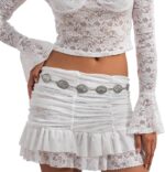 Cinto de corrente floral vintage ajustável, estilo sexy para calças e biquíni, 115 cm, feminino - Imagem 2