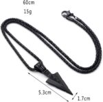 Colar Masculino Tribal Ponta de Flecha em Aço Inoxidável: estilo viking durável, hipoalergênico e ideal para uso diário. - Imagem 4