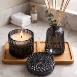Kit DUADELI Mahal Noir: vela, difusor e bandeja em bambu para perfumar e decorar com sofisticação. - Imagem 4