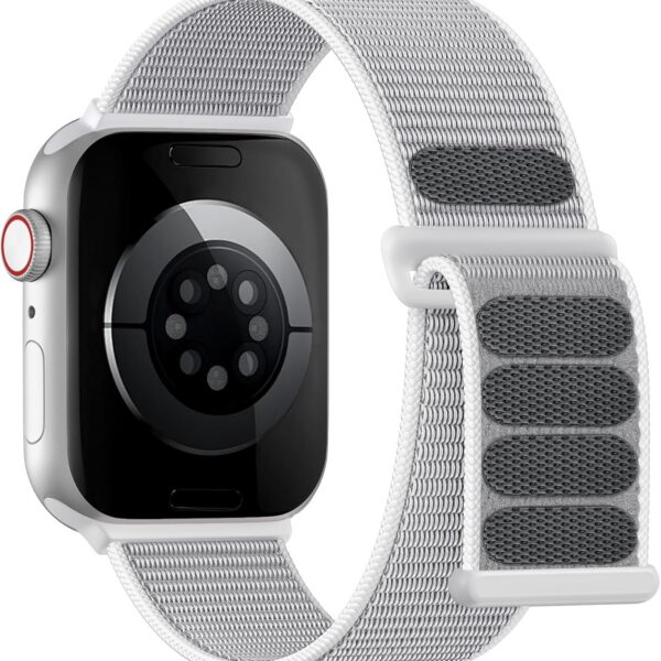Pulseira de Nylon Lenrao para Apple Watch: conforto, estilo esportivo e ajuste seguro para iWatch de 38 a 49 mm.