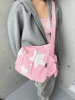 Bolsa feminina carteiro casual com grande capacidade: leve, prática e versátil para usar na mão, ombro ou transversal - Imagem 6