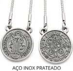 Escapulário de São Bento em Aço Inox 316 com medalha dupla face, proteção espiritual e estilo moderno para uso diário unissex. - Imagem 9