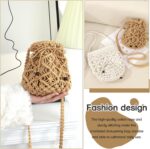 Bolsa de palha feminina com corrente: leve, casual e perfeita para praia e verão - Imagem 3