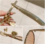 Óculos de sol aviador retrô grandes em metal dourado para mulheres e homens, estilo anos 70 com proteção e visual elegante - Imagem 6