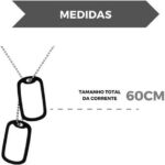 Corrente cordão com pingente militar em aço inox: resistente, unissex e ideal para uso diário. - Imagem 5