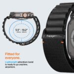 Pulseira Spigen WBF1 preta para Apple Watch, confortável e compatível com vários modelos 49mm a 42mm - Imagem 5