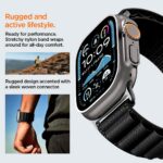 Pulseira Spigen WBF1 preta para Apple Watch, confortável e compatível com vários modelos 49mm a 42mm - Imagem 8