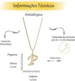 Colar Feminino com Letra Inicial banhado a ouro 18K: elegância personalizada para presentear com sofisticação. - Imagem 4