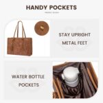 LOVEVOOK Bolsa feminina vintage para laptop 39,6 cm: grande capacidade, elegante e ideal para trabalho e estudos. - Imagem 3