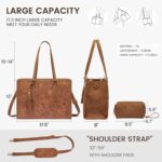LOVEVOOK Bolsa feminina vintage para laptop 39,6 cm: grande capacidade, elegante e ideal para trabalho e estudos. - Imagem 4