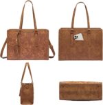 LOVEVOOK Bolsa feminina vintage para laptop 39,6 cm: grande capacidade, elegante e ideal para trabalho e estudos. - Imagem 7