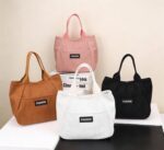 Bolsa de veludo cotelê leve e durável para uso diário, trabalho, praia, viagem e compras, estilo casual unissex - Imagem 4