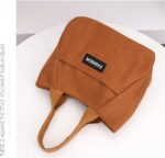 Bolsa de veludo cotelê leve e durável para uso diário, trabalho, praia, viagem e compras, estilo casual unissex - Imagem 7