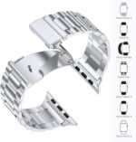 Bracelete Elos Prata para Apple Watch: aço inoxidável, ajuste perfeito e visual sofisticado para seu iWatch. - Imagem 5