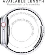 Bracelete Elos Prata para Apple Watch: aço inoxidável, ajuste perfeito e visual sofisticado para seu iWatch. - Imagem 6