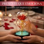 Luminária Flor Rosa Encantada na Cúpula com LED: presente romântico durável para decorar quarto e sala. - Imagem 3