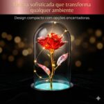 Luminária Flor Rosa Encantada na Cúpula com LED: presente romântico durável para decorar quarto e sala. - Imagem 6