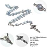 Rosário de Contas Cristal Aquamarina: ideal para oração, batismo e presente católico especial - Imagem 4