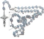 Rosário de Contas Cristal Aquamarina: ideal para oração, batismo e presente católico especial - Imagem 6