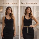 Cinto Corrente Feminino Dourado Ajustável: elegante, moderno e versátil para cintura e quadril. - Imagem 4