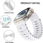 Pulseira Foufousun Ocean para Apple Watch Ultra: silicone macio, esportiva e confortável para uso diário e treinos - Imagem 3