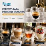 Conjunto com 6 Xícaras de Vidro Dupla Parede 90ml: mantém a bebida quente por mais tempo com elegância e resistência ao calor. - Imagem 3