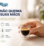 Conjunto com 6 Xícaras de Vidro Dupla Parede 90ml: mantém a bebida quente por mais tempo com elegância e resistência ao calor. - Imagem 4