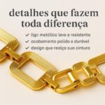 Cinto Corrente Feminino Ajustável: brilho glamour que valoriza vestidos e jeans com estilo e elegância. - Imagem 3