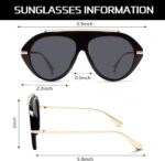 Óculos de sol aviador TYA grande dourado vintage: estilo retrô 70s para homens e mulheres - Imagem 4