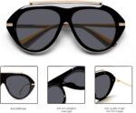 Óculos de sol aviador TYA grande dourado vintage: estilo retrô 70s para homens e mulheres - Imagem 5