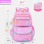 Mochila Escolar Feminina Espaçosa e Impermeável com abertura 180°, conforto, organização e resistência para escola, passeios e viagens. - Imagem 6
