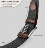 Cinto masculino elástico trançado 3,5 cm, 2 unidades, ideal para jeans e golfe com ajuste confortável e versátil - Imagem 3
