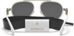 Versace VE 2232: óculos aviador branco com lente cinza, estilo vintage e design premium feminino. - Imagem 5
