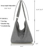 Bolsa Covelin feminina grande de lona: hobo casual, leve e espaçosa para o dia a dia - Imagem 4