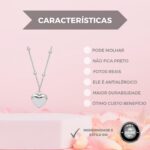 Colar Bolinha Feminino com Pingente Coração em Aço Inox: delicado, resistente e ideal para presentear com elegância. - Imagem 4