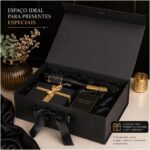 Caixa de Presente Grande Preta com Laço Luxo 33x25x12cm: elegante, resistente e pronta para valorizar seus presentes especiais. - Imagem 4