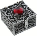 Caixa para contas de rosário em metal dourado, ideal para armazenar joias cristãs com segurança e elegância - Imagem 3