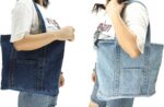 Sacola reutilizável YunZh de lona e jeans, resistente e prática para compras e viagens - Imagem 6