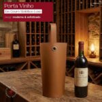 Porta Vinho Luxo Couro Sintético Premium Caramelo: elegante, seguro e ideal para presentear com sofisticação. - Imagem 2