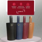 Porta Vinho Luxo em Couro Sintético Premium: elegância e segurança para presentear ou transportar sua garrafa. - Imagem 8