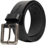 Cinto masculino Buffalo David Bitton em couro genuíno, preto ou marrom escuro, ideal para jeans e uso casual. - Imagem 3
