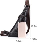 Bolsa Pundarika em couro genuíno unissex: compacta, casual e ideal para ombro, peito e transversal no dia a dia. - Imagem 4