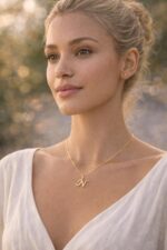 Colar feminino com letra inicial banhado a ouro 18K, elegante e personalizado, perfeito para presentear com sofisticação - Imagem 3