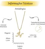Colar feminino com letra inicial banhado a ouro 18K, elegante e personalizado, perfeito para presentear com sofisticação - Imagem 4