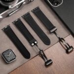 Pulseira Charlam magnética em couro e silicone para Apple Watch Ultra e séries 11 a 1, confortável e ajustável. - Imagem 9
